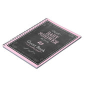 Roze bord Voetafdrukken Baby shower gastboek Notitieboek (Linkerzijde)