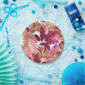 Roze Bord voor tropisch bladpatroon (Feest)