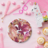 Roze Bord voor tropisch bladpatroon (Feest)