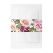 Roze, bordeaux en vijgen bloemenbruiloft uitnodigingen wikkel (Voorkant Voorbeeld)