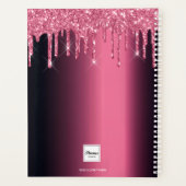 Roze bordeaux glinsterende druppels 2027 planner (Achterkant)