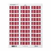 Roze & bordeauxrode strepen moderne retouradres etiket (Full Sheet)