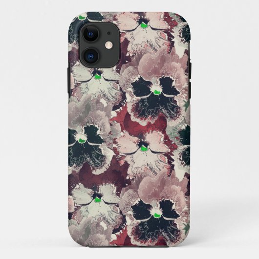 Roze, bordeauxrode waterverf bloemen Case-Mate iPhone case (Achterkant)