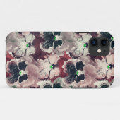 Roze, bordeauxrode waterverf bloemen Case-Mate iPhone case (Achterkant (horizontaal))
