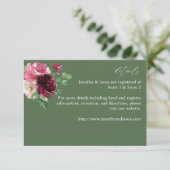 Roze & bordeauxrood bloem 7 - Groen Informatiekaartje (Staand voorkant)