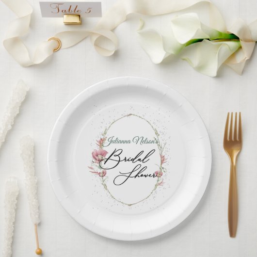 Roze borden papieren bordje (Huwelijk)