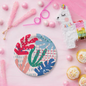 Roze Borden van Abstract papier Papieren Bordje (Feest)