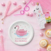 Roze Borden van de Flamingo Pool Float Summer Part Papieren Bordje (Feest)