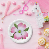 Roze Borden van Dogwood Papieren Bordje (Feest)