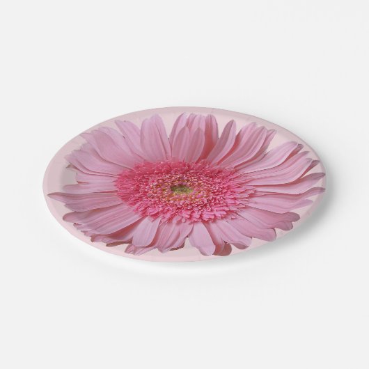 Roze Borden van Gerber Daisy Paper Papieren Bordje (Gekanteld)