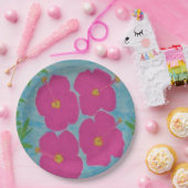 Roze Borden van hibiscus Paper Papieren Bordje (Feest)