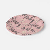 Roze Borden van Parijs papier Papieren Bordje (Gekanteld)
