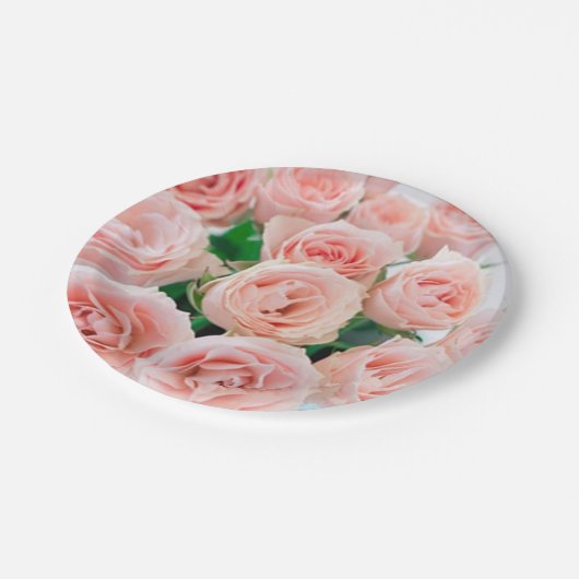 Roze Borden van rozenpapier Papieren Bordje (Gekanteld)