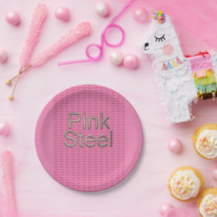 Roze borden van staalpapier papieren bordje