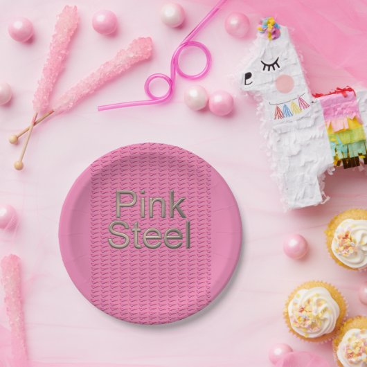 Roze borden van staalpapier papieren bordje (Feest)