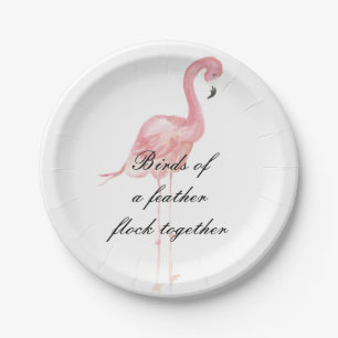 Roze Borden voor Flamingo Party Paper Papieren Bordje