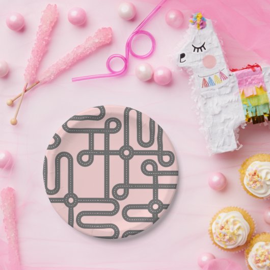 Roze Borden voor Maze Papier Papieren Bordje (Feest)