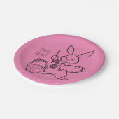 Roze Borden voor paaspaaspapier Papieren Bordje (Gekanteld)