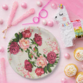 Roze Borden voor rozenpapier Papieren Bordje (Feest)