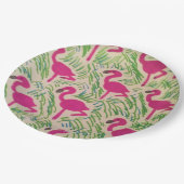 Roze Borden voor tropisch patroonpapier Papieren Bordje (Gekanteld)