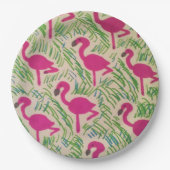Roze Borden voor tropisch patroonpapier Papieren Bordje (Voorkant)