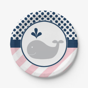 Roze Borden voor walvispapier Papieren Bordje