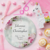 Roze Borden voor weddenschap met rozen Papieren Bordje (Feest)
