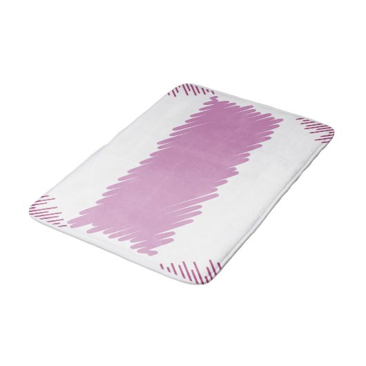 Roze Border Badmat met Centre Stripe Design (Gekanteld)