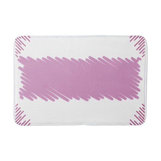 Roze Border Badmat met Centre Stripe Design (Voorkant)