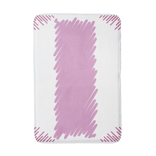 Roze Border Badmat met Centre Stripe Design (Voorkant Verticaal)