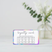 Roze Border Faux Holographic Loyalty Kaart Visitekaartje (Staand voorkant)