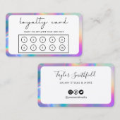 Roze Border Faux Holographic Loyalty Kaart Visitekaartje (Voorkant / Achterkant)