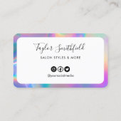 Roze Border Faux Holographic Loyalty Kaart Visitekaartje (Achterkant)