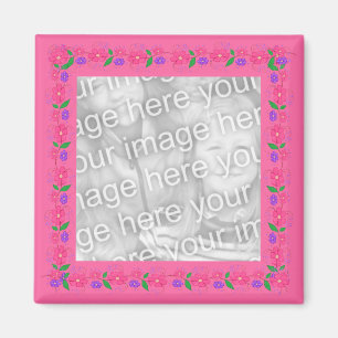 Roze Border Flowers 012 Photo Magnet