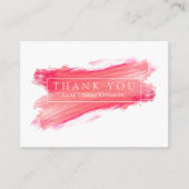 Roze borstel Bedankt voor het winkelen Insert kaar Visitekaartje (Voorkant)