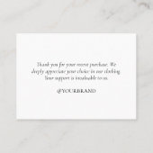 Roze borstel Bedankt voor het winkelen Insert kaar Visitekaartje (Achterkant)