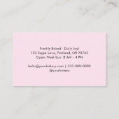 Roze Borstel Elegante Script Bakkerij Visitekaartje (Achterkant)