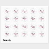 Roze Borstel Elegante Script Bedankt Ronde Sticker (Vel)