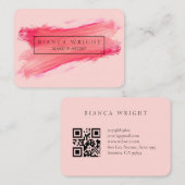 Roze Borstel Make-up Artiest Visitekaartje (Voorkant / Achterkant)