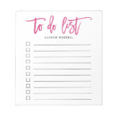 Roze | Borstel met persoonlijke titel om lijst uit Notitieblok (Voorkant)