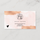 Roze borstel roos gouden borstel logo bedankt visitekaartje (Achterkant)