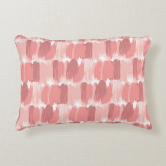 Roze borstel streken oliepatroon accent kussen