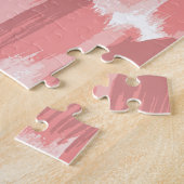 Roze borstel streken oliepatroon legpuzzel (Zijkant)