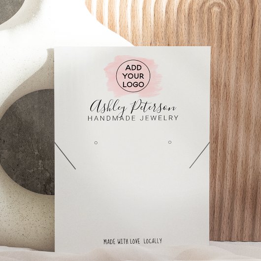 Roze borstelslag logo sierjuwelen die ketting verd visitekaartje