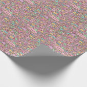 Roze borsten populair grappig patroon cadeaupapier (Hoek)