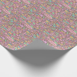 Roze borsten populair grappig patroon cadeaupapier