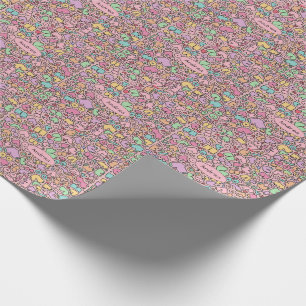 Roze borsten populair grappig patroon cadeaupapier