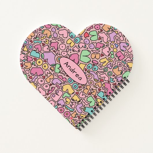 Roze borsten populair grappig patroon notitieboek (Achterkant)