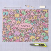 Roze borsten populair grappig patroon tissuepapier (Craft)