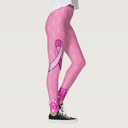 Roze Borstkanker Awareness Ribbon Leggings (Rechts)